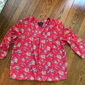Cynthia Rowley Red Paisley Blouse